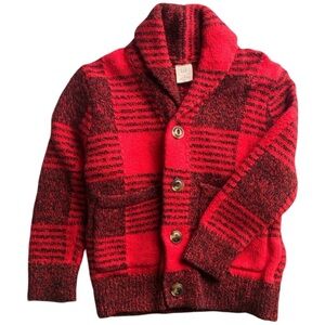 GAP red plaid shawl cardigan